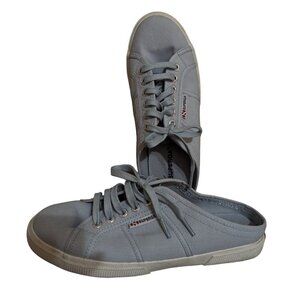 Superga Canvas Slip on Mules blue size 9 lace up